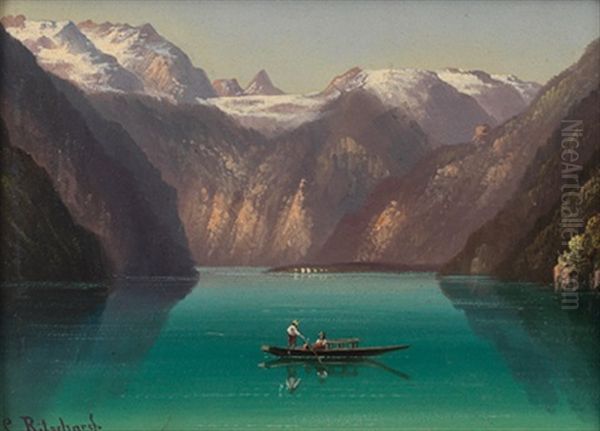 Achensee Bei Innsbruck(?) Oil Painting by Hubert Sattler