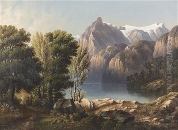 Urirothstock Am Vierwaldstattersee Oil Painting by Hubert Sattler