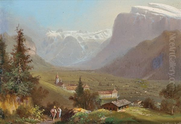 Blick Auf Engelberg In Der Schweiz, Gemaldegalerie by Hubert Sattler