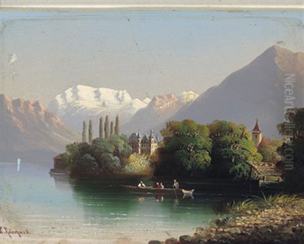 Scherzlingen, Lac De Thoune Oil Painting by Hubert Sattler