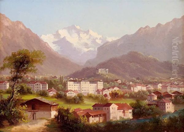 Ansicht Eines Schlosses Oil Painting by Hubert Sattler