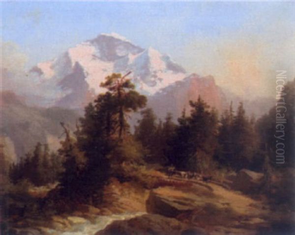 Jungfrau Von Eisenflut Gesehen Oil Painting by Hubert Sattler