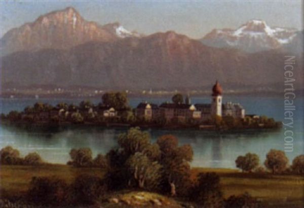 Fraueninsel Im Chiemsee Oil Painting by Hubert Sattler