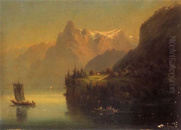 Rutli Oil Painting by Hubert Sattler