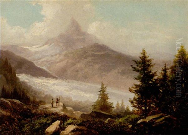 Mont Cervin, Matterhorn Mit Gorner Gletscher Oil Painting by Hubert Sattler