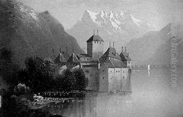 Schlos Chillon Am Genfersee Oil Painting by Hubert Sattler