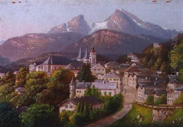 Berchtesgaden Oil Painting by Hubert Sattler