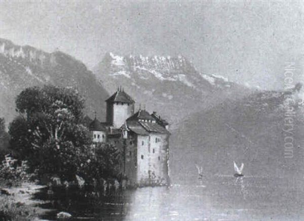 Blick Auf Schlos Chillon Oil Painting by Hubert Sattler