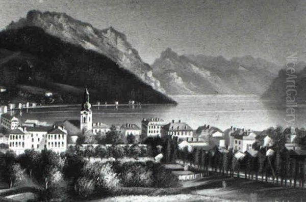 Gmunden Am Traunsee Oil Painting by Hubert Sattler