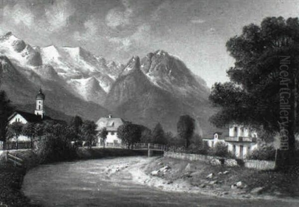 Ansicht Von Garmisch Oil Painting by Hubert Sattler