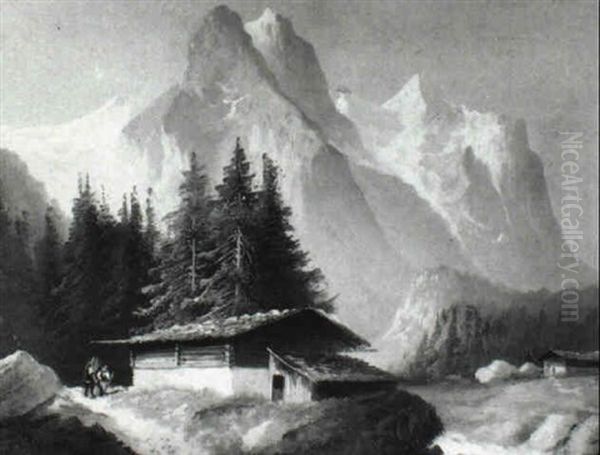 Well- Und Wetterhorn Oil Painting by Hubert Sattler