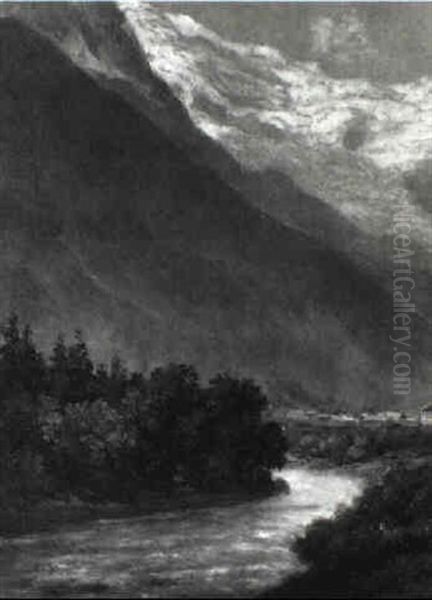 Montblanc-massiv Oil Painting by Hubert Sattler