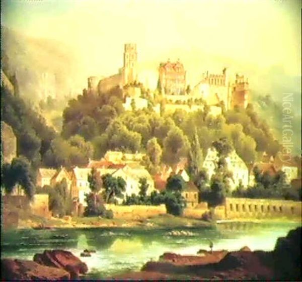 Blick Auf Das Heidelberger Schloss Oil Painting by Hubert Sattler