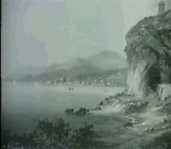 Blick Auf Montreux, Im Hintergrund Vogesen Oil Painting by Hubert Sattler