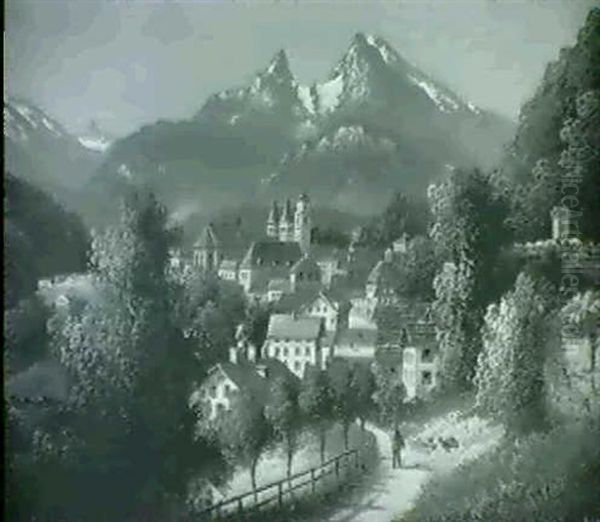 Berchtesgaden Oil Painting by Hubert Sattler