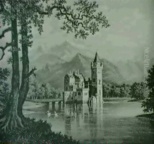 Schloss Anif Bei Salzburg Oil Painting by Hubert Sattler