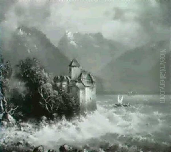 Schloss Chillon Oil Painting by Hubert Sattler