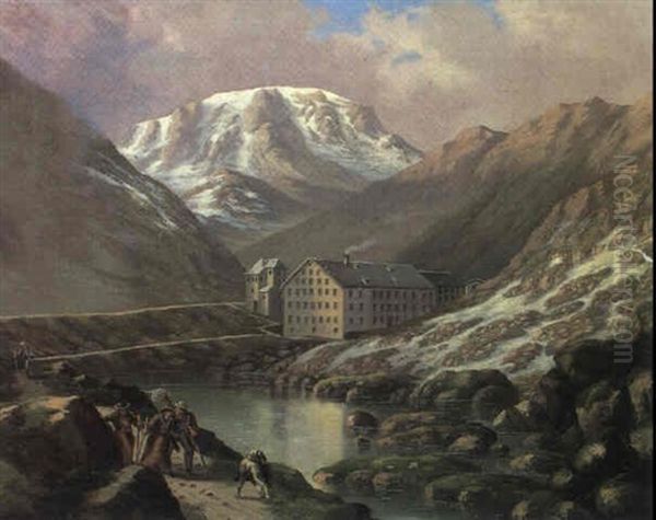 St.-bernhard-massiv Oil Painting by Hubert Sattler