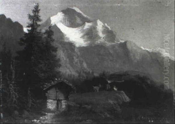 Blick Auf Die Jungfrau Im Berner Oberland Oil Painting by Hubert Sattler