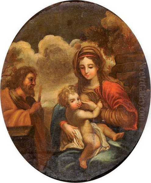 Sainte Famille Oil Painting by Sebastian Bourdon