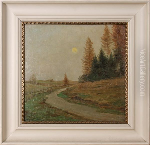 Abendstimmung Mit Vollmond Oil Painting by Kurt Sauer