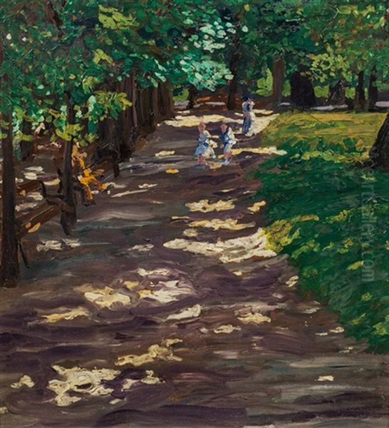 Im Park Oil Painting by Wilhelm Sauer