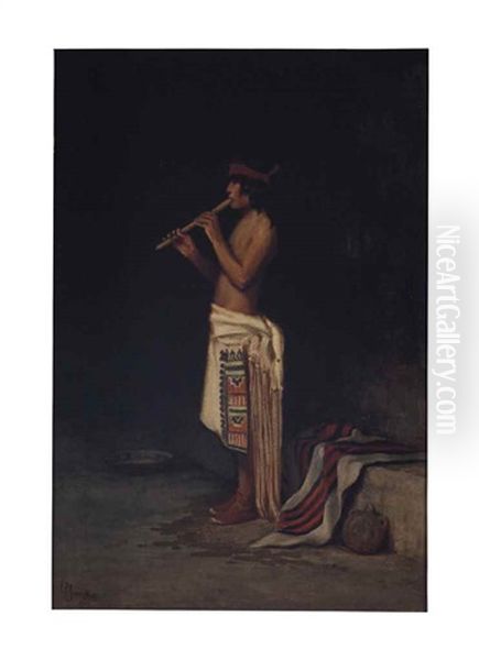 Hopi Flute Song Oil Painting by Frank Paul Sauerwein