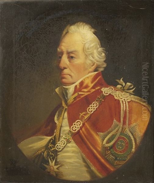 Portrait Of Admiral Lord George Keith Elphinstone, 1st Viscount Keith (1746-1823) Oil Painting by George Lethbridge Saunders