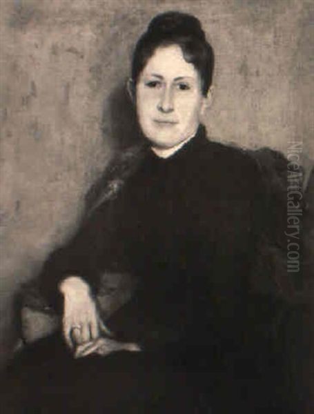 Portrait Einer Jungen Frau Mit Direktem Blick Zum Betrachter Oil Painting by George Sauter