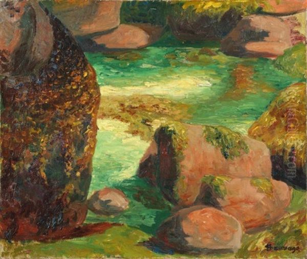 Rochers Oil Painting by Henri Sauvage