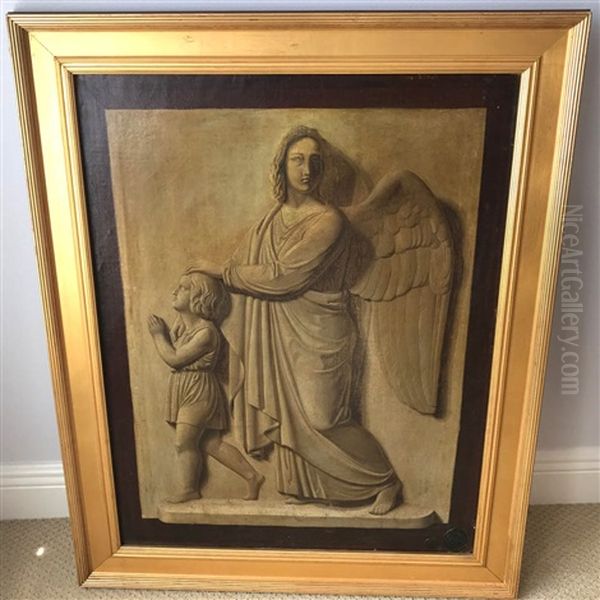 Guardian Angel Oil Painting by Piat Joseph Sauvage