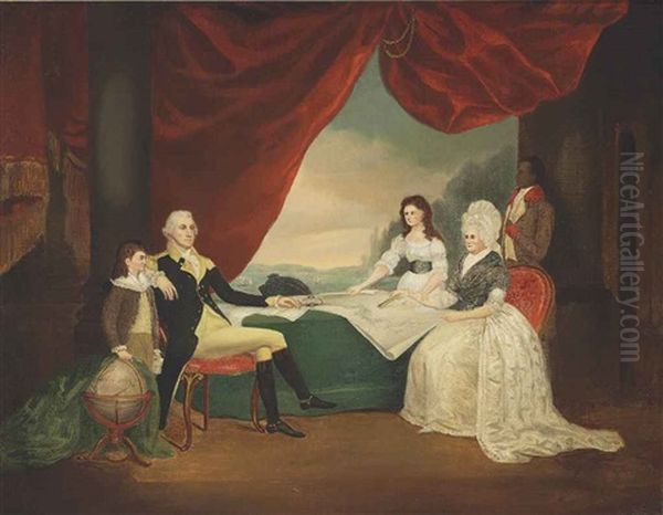 George Washington And Family Oil Painting by Edward Savage