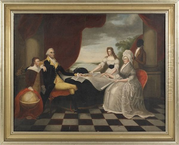 George Washington And His Family Oil Painting by Edward Savage