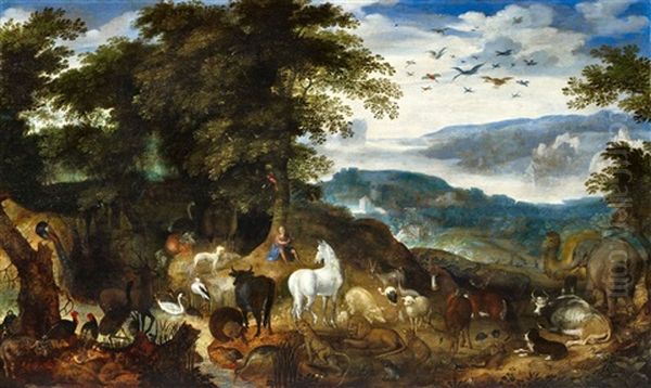 Orpheus Bezaubert Baume Und Tiere Mit Seinem Leierspiel Oil Painting by Jacob Savery the Elder