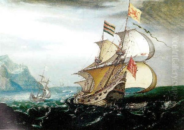 La Chasse A La Baleine Oil Painting by Hans Savery the Younger