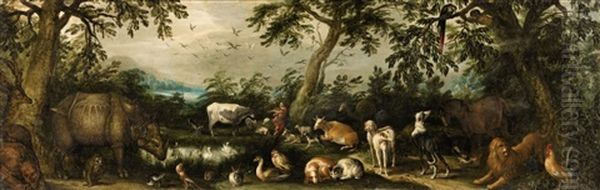 Orpheus Among The Animals Oil Painting by Jacob Savery the Younger