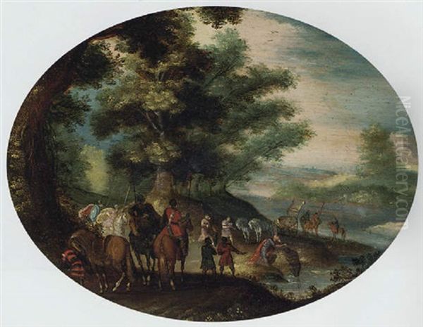 The Baptism Of The Eunuch Oil Painting by Jacob Savery the Younger