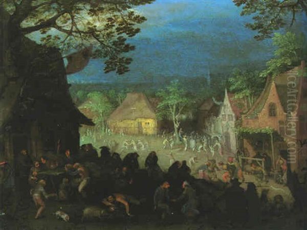 A Village Kermesse Oil Painting by Jacob Savery the Younger