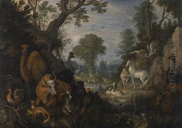 Orpheus Charming The Animals Oil Painting by Roelandt Savery