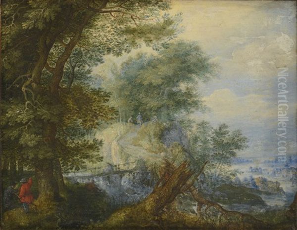 Landscape With Hunters Oil Painting by Roelandt Savery