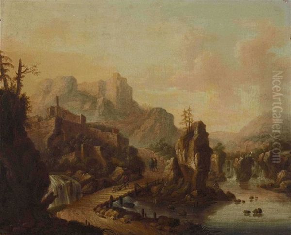 Felsige Flusslandschaft Oil Painting by Roelandt Savery