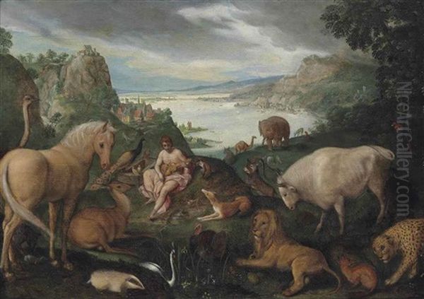 Orpheus Charming The Animals Oil Painting by Roelandt Savery