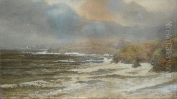 Rivages Du Nord Par Grosse Mer Oil Painting by Gustave Bourgain