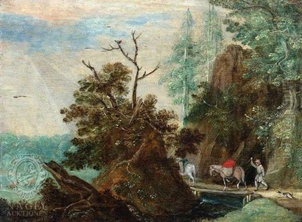 Gebirgslandschaft Mit Maultiertreiber Oil Painting by Roelandt Savery