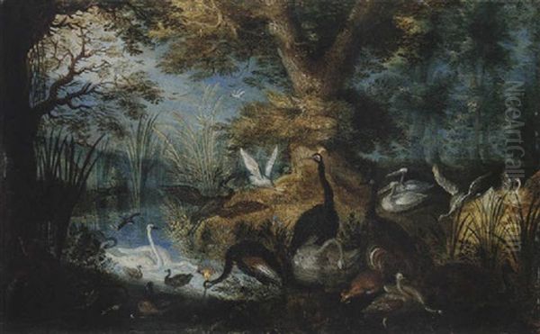 A River Landscape With Fowl Oil Painting by Roelandt Savery