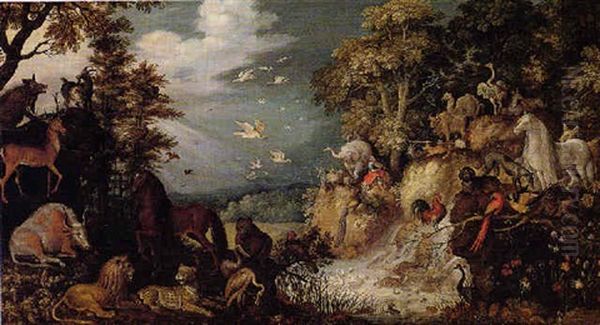 Orpheus Charming The Animals Oil Painting by Roelandt Savery