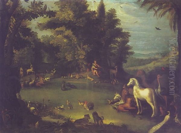 Orpheus Charming The Animals Oil Painting by Roelandt Savery