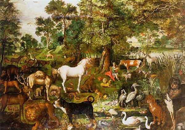 Orphee Charmant Les Animaux Oil Painting by Roelandt Savery