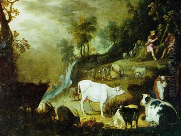 Orpheus Charming The Animals Oil Painting by Roelandt Savery