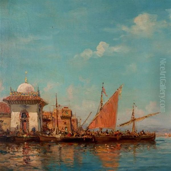 Vue D'un Port Oriental Oil Painting by Paul Savigny